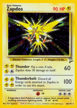 Zapdos Pokemon Base Set 2 #20