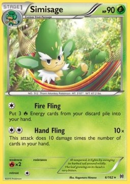 Simisage [Reverse Holo] Pokemon BREAKthrough #6/162