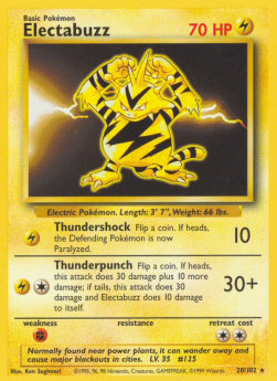 Electabuzz Pokemon Base Set #20