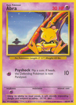 Abra Pokemon Base Set #43