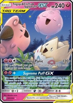 Togepi & Cleffa & Igglybuff GX Pokemon Cosmic Eclipse #143a/236