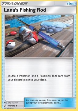 Lana's Fishing Rod [Reverse Holo] Pokemon Cosmic Eclipse #195/236