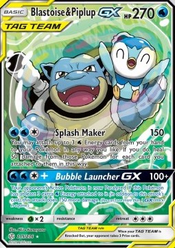 Blastoise & Piplup GX Pokemon Cosmic Eclipse #215/236