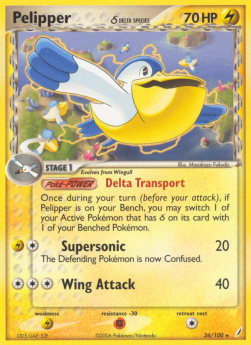Pelipper [Reverse Holo] Pokemon Crystal Guardians #26