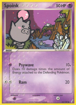 Spoink [Reverse Holo] Pokemon Crystal Guardians #62