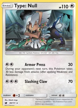 Type: Null [Reverse Holo] Pokemon Crimson Invasion #89/111