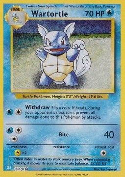 Wartortle Pokémon Trading Card Game Classic: Blastoise & Suicune ex Deck #002