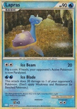 Lapras Pokémon Trading Card Game Classic: Blastoise & Suicune ex Deck #008