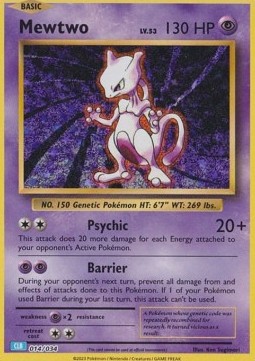 Mewtwo Pokémon Trading Card Game Classic: Blastoise & Suicune ex Deck #014