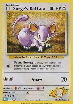 Lt. Surge's Rattata Pokémon Trading Card Game Classic: Blastoise & Suicune ex Deck #015