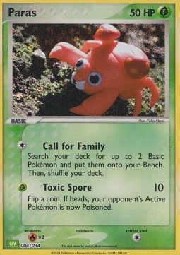 Paras Pokémon Trading Card Game Classic: Venusaur & Lugia ex Deck #004