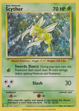 Scyther Pokémon Trading Card Game Classic: Venusaur & Lugia ex Deck #006