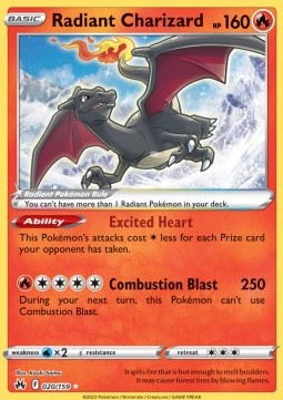 Radiant Charizard [Prize Pack] Pokemon Crown Zenith #20/159