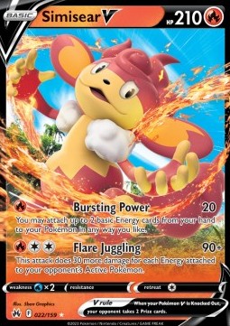 Simisear V Pokemon Crown Zenith #22/159