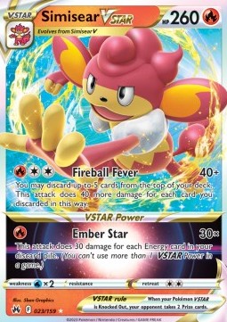 Simisear VSTAR Pokemon Crown Zenith #23/159