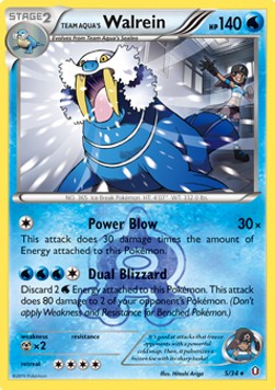 Team Aqua's Walrein [Reverse Holo] Pokemon Double Crisis #5/34