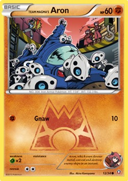 Team Magma's Aron [Reverse Holo] Pokemon Double Crisis #12/34