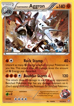 Team Magma's Aggron [Reverse Holo] Pokemon Double Crisis #14/34