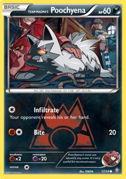 Team Magma's Poochyena [Reverse Holo] Pokemon Double Crisis #17/34