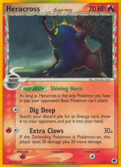 Heracross [Reverse Holo] Pokemon Dragon Frontiers #3/101