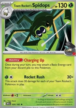 Team Rocket's Spidops Pokemon Destined Rivals #20/182