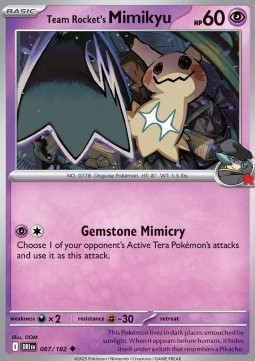 Team Rocket's Mimikyu [Prerelease Staff] Pokemon Destined Rivals #87/182