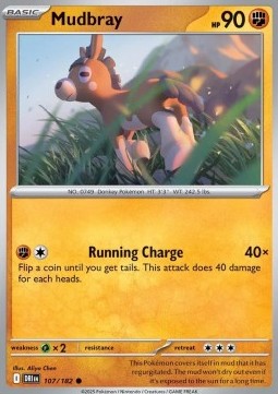 Mudbray [Reverse Holo] Pokemon Destined Rivals #107/182