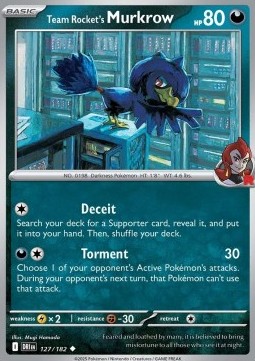 Team Rocket's Murkrow [Reverse Holo] Pokemon Destined Rivals #127/182