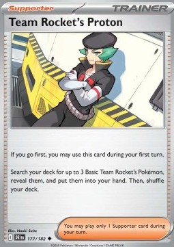 Team Rocket's Proton [Reverse Holo] Pokemon Destined Rivals #177/182