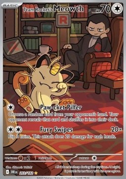Team Rocket's Meowth Pokemon Destined Rivals #203/182