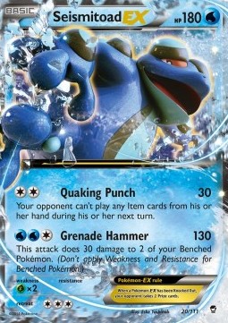 Seismitoad EX Pokemon Furious Fists #20/111
