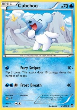 Cubchoo [Reverse Holo] Pokemon Furious Fists #21/111