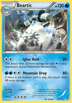 Beartic [Reverse Holo] Pokemon Furious Fists #22/111
