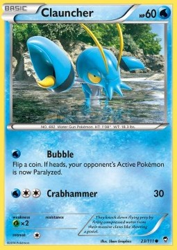 Clauncher [Reverse Holo] Pokemon Furious Fists #23/111
