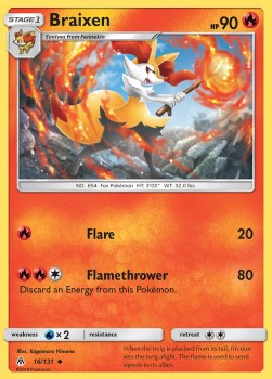 Braixen [Reverse Holo] Pokemon Forbidden Light #16/131