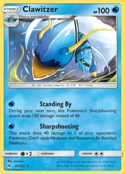 Clawitzer [Reverse Holo] Pokemon Forbidden Light #26/131