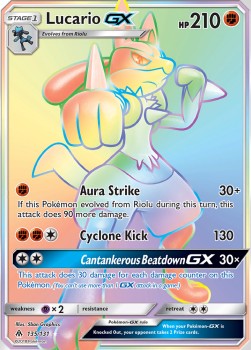 Lucario-GX Pokemon Forbidden Light #135/131