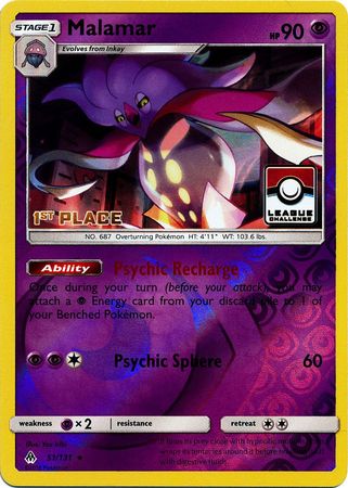 Malamar [4th Place League] Pokemon Forbidden Light #51/131