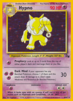 Hypno [1st Edition] Pokemon Fossil #8/62
