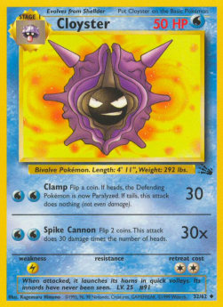 Cloyster [1st Edition] Pokemon Fossil #32/62