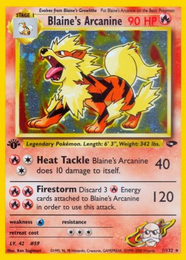 Blaine's Arcanine [1st Edition] Pokemon Gym Challenge #1/132