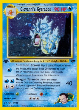 Giovanni's Gyarados [1st Edition] Pokemon Gym Challenge #5/132
