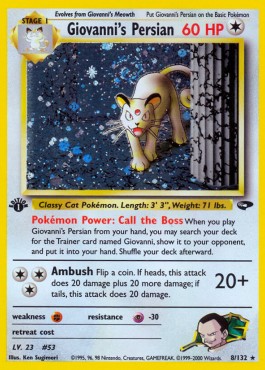 Giovanni's Persian [1st Edition] Pokemon Gym Challenge #8/132