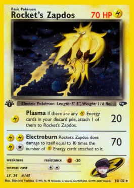 Rocket's Zapdos [1st Edition] Pokemon Gym Challenge #15/132