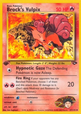 Brock's Vulpix [W Stamp] Pokemon Gym Challenge #37/132