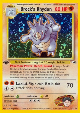 Brock's Rhydon [1st Edition] Pokemon Gym Heroes #2/132