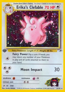 Erika's Clefable Pokemon Gym Heroes #3/132