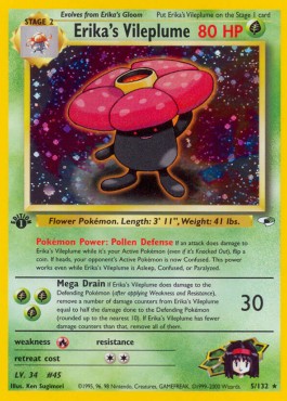 Erika's Vileplume [1st Edition] Pokemon Gym Heroes #5/132