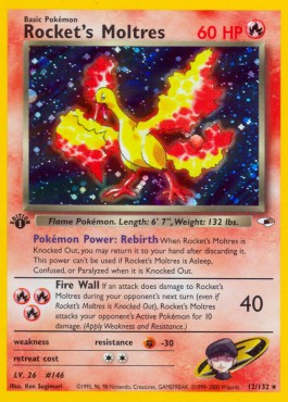 Rocket's Moltres [1st Edition] Pokemon Gym Heroes #12/132