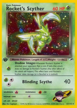 Rocket's Scyther Pokemon Gym Heroes #13/132
